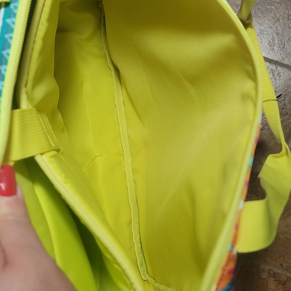 NWT Volcom Colorful  Geometric neon unisex messenger laptop Bag case - Picture 6 of 10